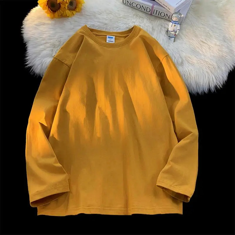 メンズ ブランクTシャツ ホワイト S-3XL オーバーサイズ 無地 ラージサイズ ファッション 長袖 トップス 男女兼用
