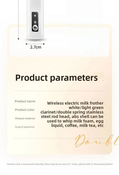 ワイヤレスミルク泡立て器 電動タイプC ハンドヘルドブレンダー ステンレス製ミニコーヒーメーカー 泡立て器ミキサー コーヒーカプチーノクリーム用