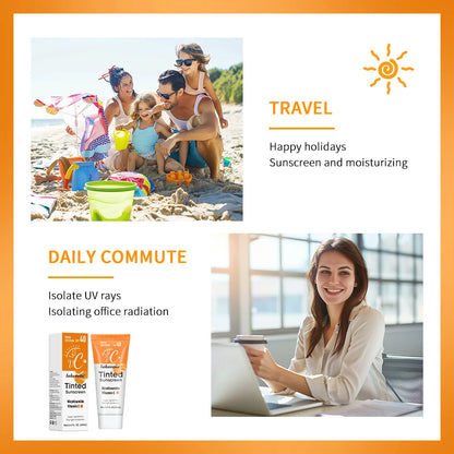 SPF40 色付き保湿VC日焼け止め スキンプロテクション リフレッシングメイクアップ サンスクリーンクリーム UVアンチエイジングレジスタンス 日焼け止め