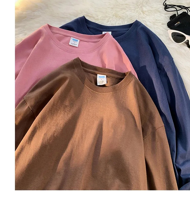 メンズ ブランクTシャツ ホワイト S-3XL オーバーサイズ 無地 ラージサイズ ファッション 長袖 トップス 男女兼用
