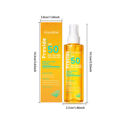 100ML SPF50 日焼け止めスプレー ベタつかない 肌保護 保湿 なめらかさ向上 リフレッシュ 日焼け防止 日焼け止めスプレー