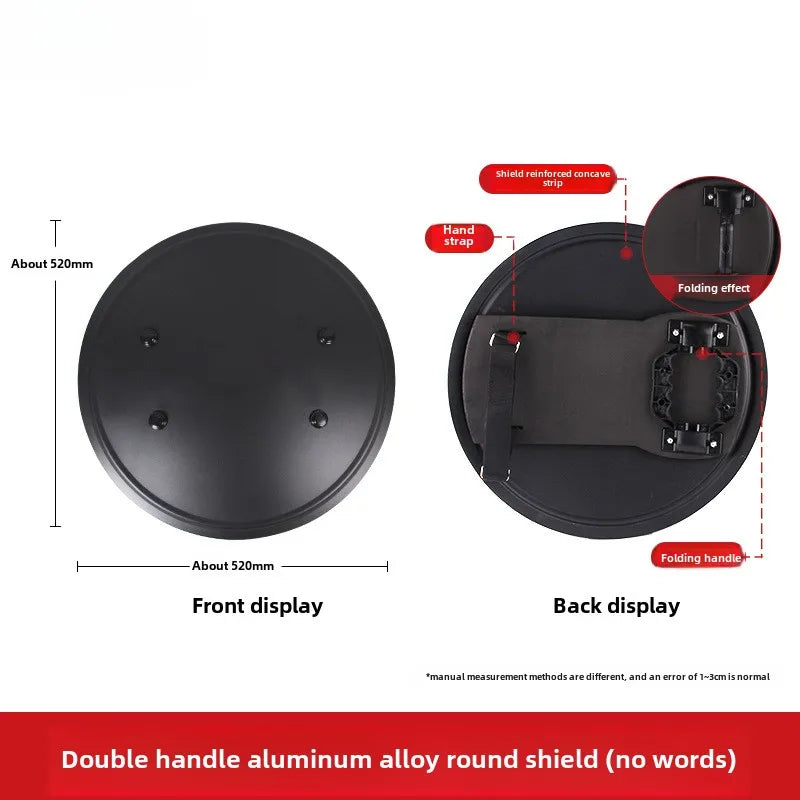 Metal Tactical Handheld Aluminum Alloy Round Shield Riot Shield Round Tactical Shield Security Equipment Security Equipment by PETAL & GLOW