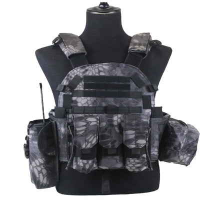 Adult Military Tactical Vest Body Armor Protection Plate Carrier Airsoft Accessories Outdoor Hunting Combat Equipment MOLLE Vest by PETAL & GLOW