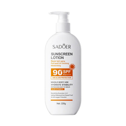Lotion Solaire Pour Le Corps Et Le Visage, Super 220g, 50g Small bottle size, SPF 90 PA +++++, Utilisation Pour Tout Le Corps,