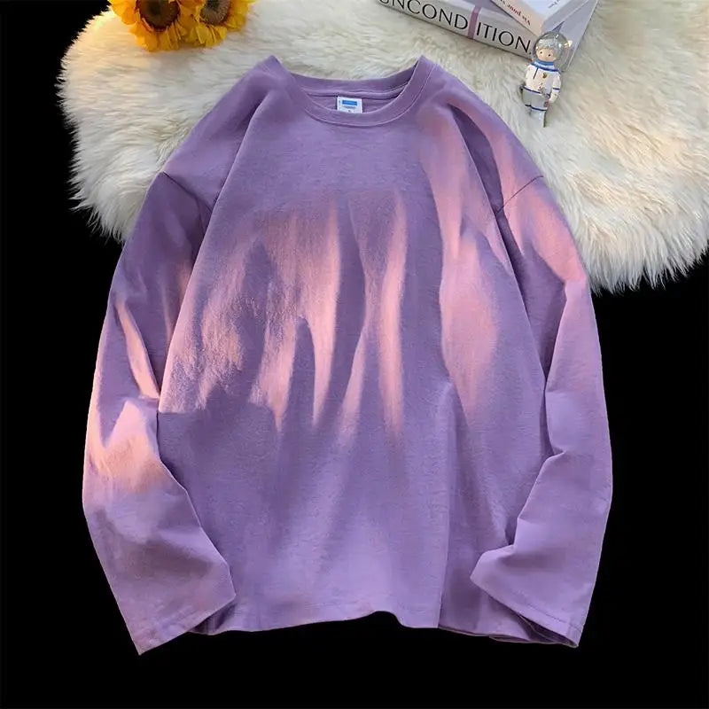 メンズ ブランクTシャツ ホワイト S-3XL オーバーサイズ 無地 ラージサイズ ファッション 長袖 トップス 男女兼用