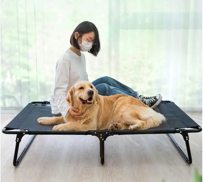 犬用ベッド 大型犬用通気性ドッグベッド キャンプ用スリーピングマット 犬小屋 防湿性 噛みつき防止 折りたたみ式犬小屋