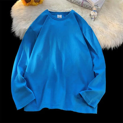 メンズ ブランクTシャツ ホワイト S-3XL オーバーサイズ 無地 ラージサイズ ファッション 長袖 トップス 男女兼用