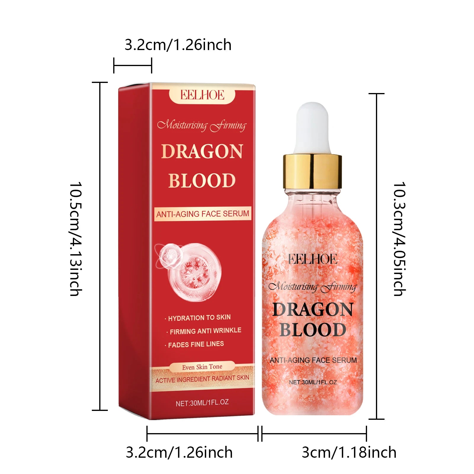 Dragon Blood Facial Serum Fade Fine Lines Lifting Firming Smooth Nourishing Brighten Face Skin Rejuvenation Essence Moisturizing by PETAL & GLOW