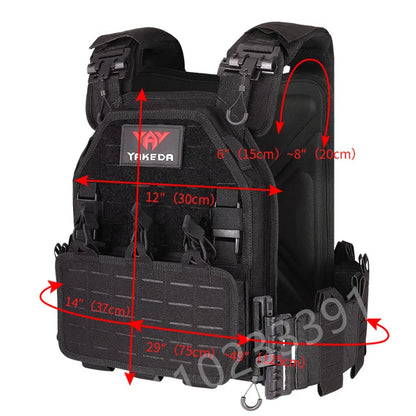 YAKEDA Tactical Vest Outdoor Hunting Plate Carrier Protective Adjustable Vest Airsoft Carrier Combat Equipment 6094 Vest by PETAL & GLOW