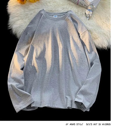 メンズ ブランクTシャツ ホワイト S-3XL オーバーサイズ 無地 ラージサイズ ファッション 長袖 トップス 男女兼用