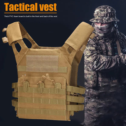 Nylon Tactical Vest Body Armor Hunting Carrier Airsoft Accessory Combat MOLLE Camo Cosplay Army Vest CS Game Jungle Equipment by PETAL & GLOW