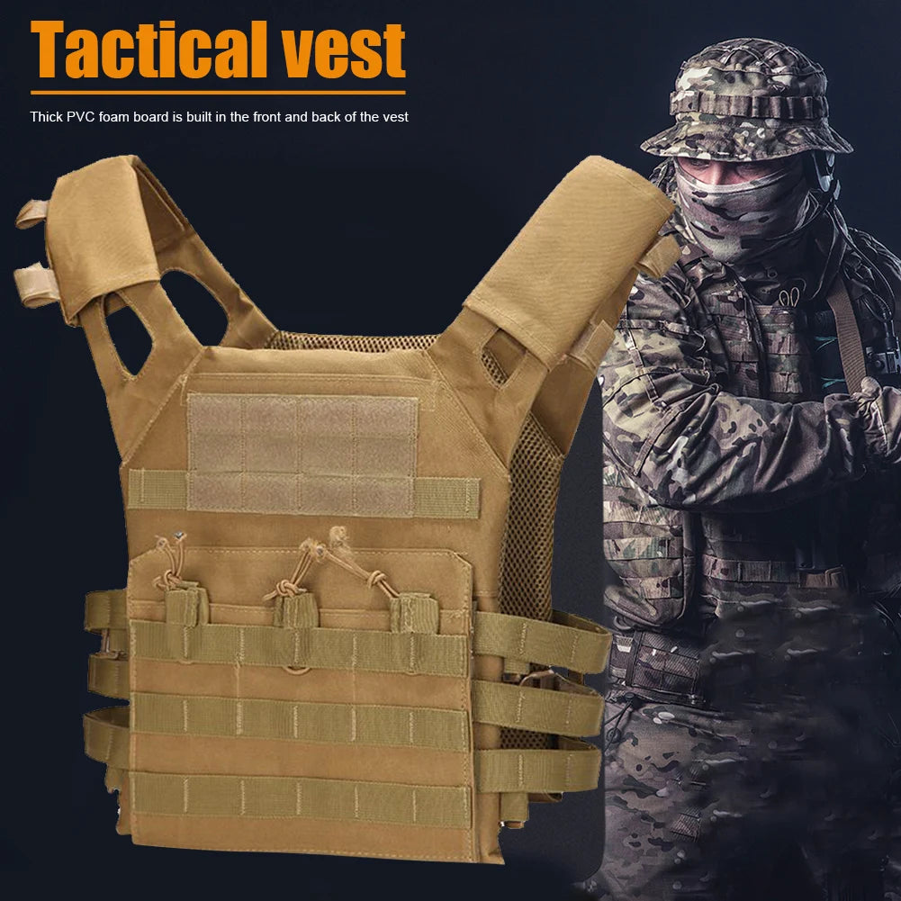 600D Body Armor Molle Hunting Lightweight Plate Carrier JPC tactical Vest With EVA Foam Board CS Game Jungle Security Equipment by PETAL & GLOW