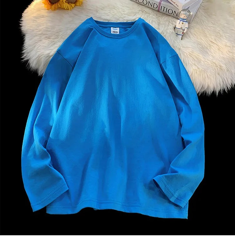 メンズ ブランクTシャツ ホワイト S-3XL オーバーサイズ 無地 ラージサイズ ファッション 長袖 トップス 男女兼用
