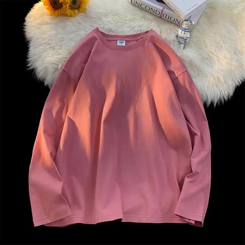 メンズ ブランクTシャツ ホワイト S-3XL オーバーサイズ 無地 ラージサイズ ファッション 長袖 トップス 男女兼用