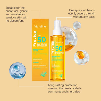 100ML SPF50 日焼け止めスプレー ベタつかない 肌保護 保湿 なめらかさ向上 リフレッシュ 日焼け防止 日焼け止めスプレー