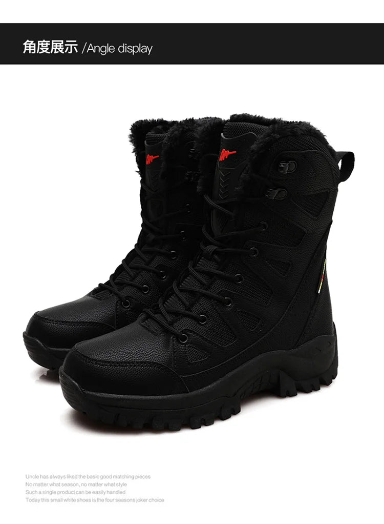 Men's Military Tactical Boots Army Boots Men Side Zipper Military Boots Men Anti-Slip Ankle Boots Work Safety Shoes Hiking Shoes by PETAL & GLOW