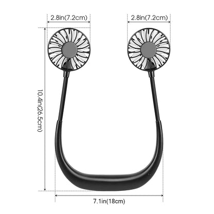 首掛け扇風機 充電式 1200mAh 3段階風量 ハンズフリー ウェアラブル扇風機 ポータブル パーソナル冷却ファン 旅行 アウトドアに最適 大ヒット商品