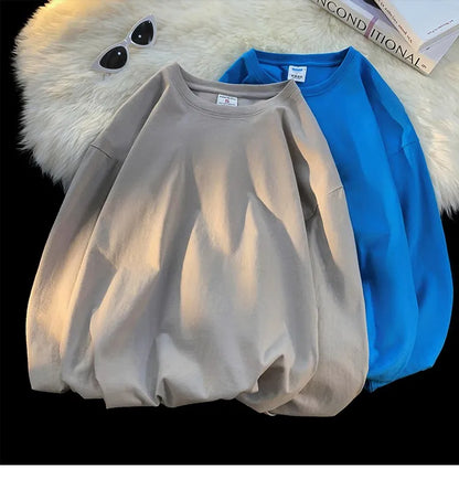 メンズ ブランクTシャツ ホワイト S-3XL オーバーサイズ 無地 ラージサイズ ファッション 長袖 トップス 男女兼用