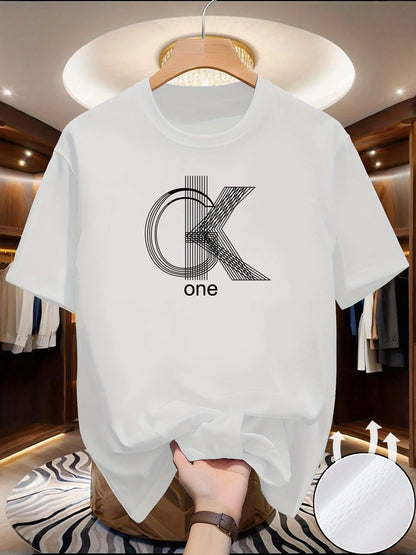 メンズグラフィックTシャツ - カジュアルなクルーネック、半袖、夏の必需品、おしゃれなプリント、快適な着心地 | モダンな快適さ