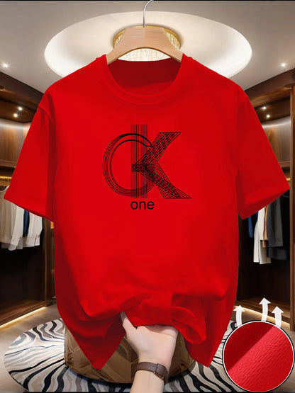 メンズグラフィックTシャツ - カジュアルなクルーネック、半袖、夏の必需品、おしゃれなプリント、快適な着心地 | モダンな快適さ