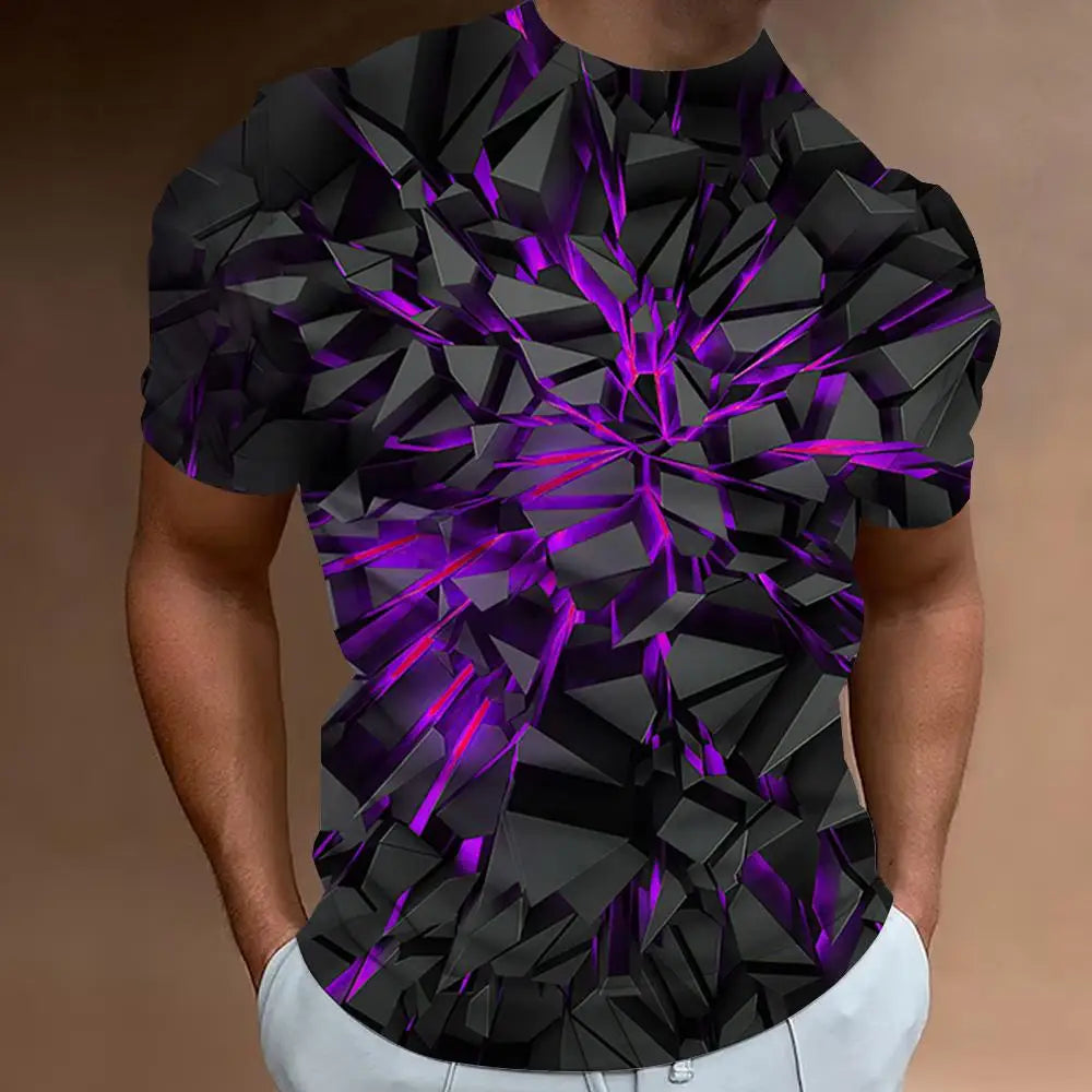 メンズ ファッション Tシャツ 3Dラインプリント 男性用 ストリート デザイナー 半袖 オーバーサイズ トップス Tシャツ 日常 カジュアル スポーツウェア