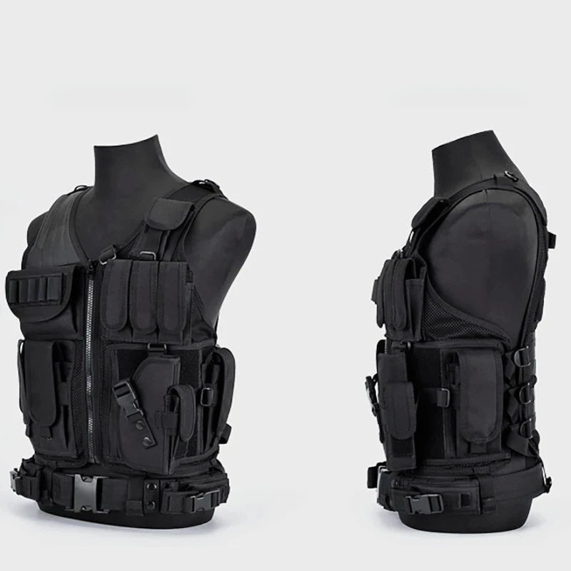 Adjustable Molle Tactical Vest Military Combat Body Armor Vests Security Hunting Army Outdoor CS Game Airsoft Training Jacket by PETAL & GLOW