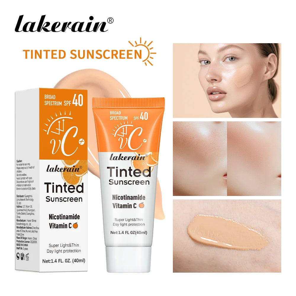 SPF40 色付き保湿VC日焼け止め スキンプロテクション リフレッシングメイクアップ サンスクリーンクリーム UVアンチエイジングレジスタンス 日焼け止め