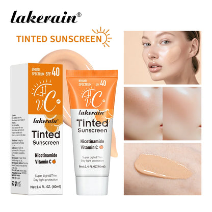 SPF40 色付き保湿VC日焼け止め スキンプロテクション リフレッシングメイクアップ サンスクリーンクリーム UVアンチエイジングレジスタンス 日焼け止め