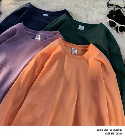 メンズ ブランクTシャツ ホワイト S-3XL オーバーサイズ 無地 ラージサイズ ファッション 長袖 トップス 男女兼用