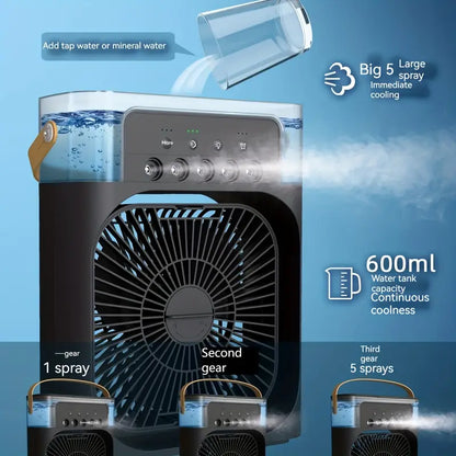 ポータブル加湿扇風機 家庭用小型冷風機